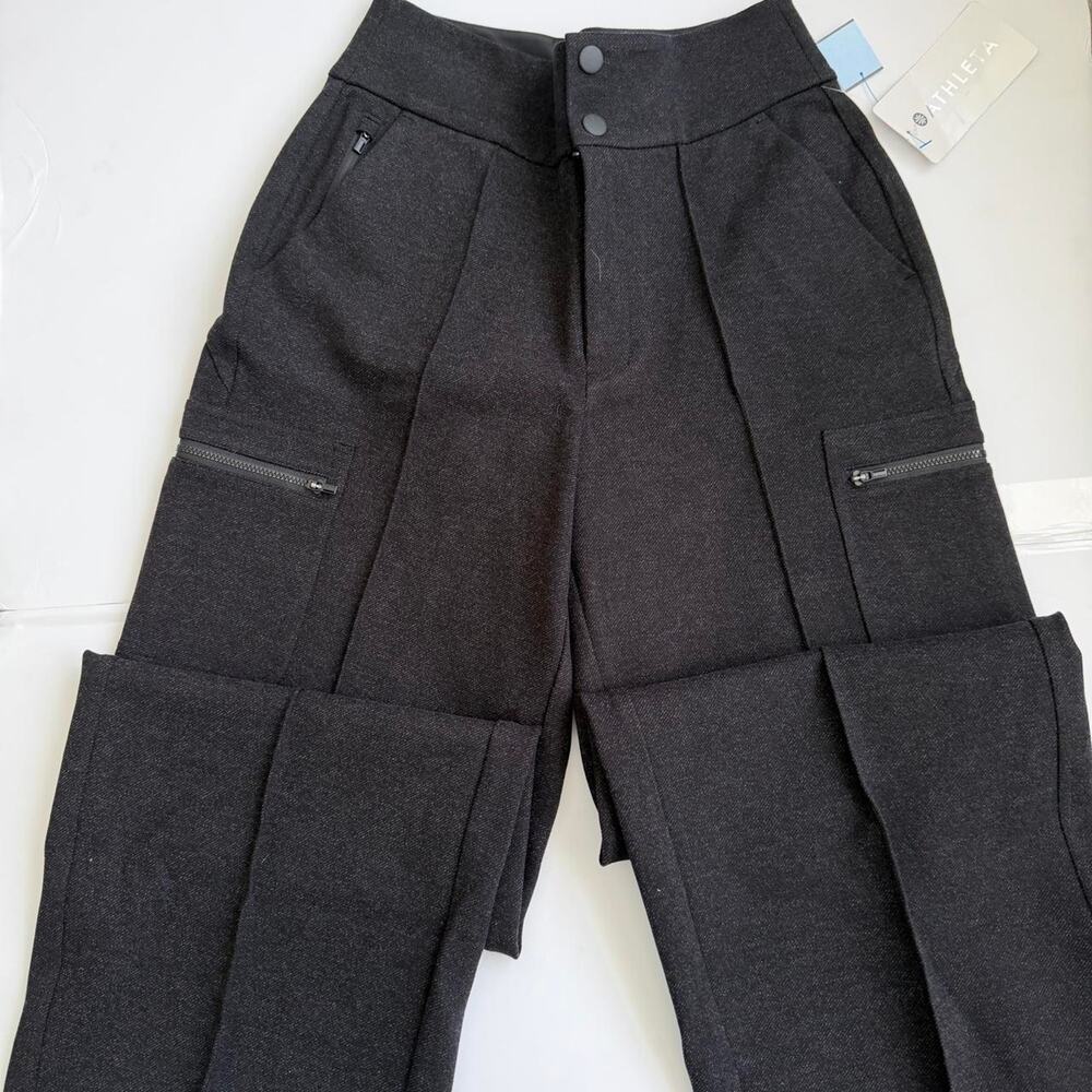 Athleta Venice Heathered High Waisted Wide Leg Cargo Pants NWT size 4